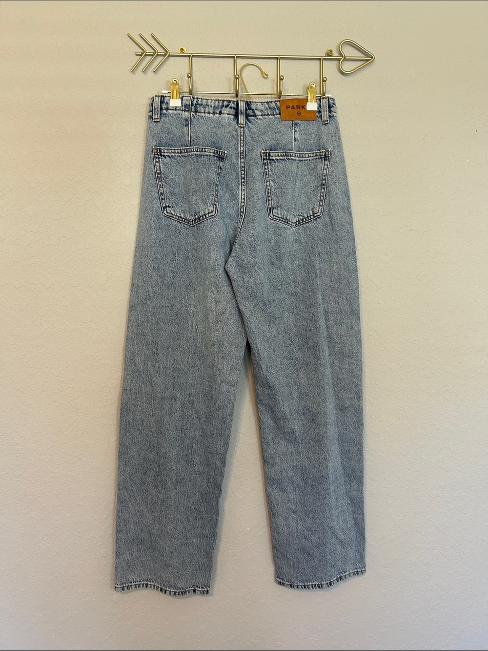 PARKE x Target Jeans Women’s 4 Light Wash Mid Rise Drawstring Baggy NWT - Picture 6 of 8